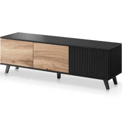 Garnero Arredamenti Mobile porta TV 150x47h cm design moderno industrial rovere nero Nandina Online