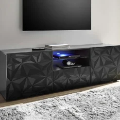 Garnero Arredamenti Mobile porta TV 181x57h cm grigio lucido con serigrafia Marvis Sale