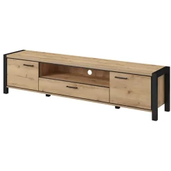 Garnero Arredamenti Mobile porta TV 210x50h cm industrial quercia nero opaco Neive Sale