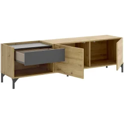 Garnero Arredamenti Mobile porta TV 164x49h cm legno rovere grafite German Outlet