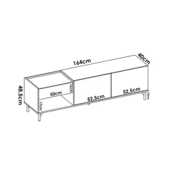 Garnero Arredamenti Mobile porta TV 164x49h cm legno rovere grafite German Outlet