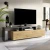 Garnero Arredamenti Mobile porta TV 165x47h cm legno rovere grafite Morientes Outlet