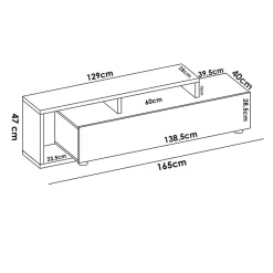 Garnero Arredamenti Mobile porta TV 165x47h cm legno rovere grafite Morientes Outlet