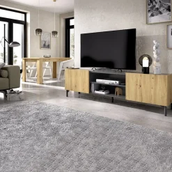 Garnero Arredamenti Mobile porta TV 161x45h cm legno rovere grafite Mino Hot