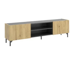 Garnero Arredamenti Mobile porta TV 161x45h cm legno rovere grafite Mino Hot
