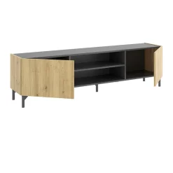 Garnero Arredamenti Mobile porta TV 161x45h cm legno rovere grafite Mino Hot