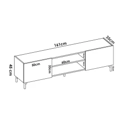 Garnero Arredamenti Mobile porta TV 161x45h cm legno rovere grafite Mino Hot