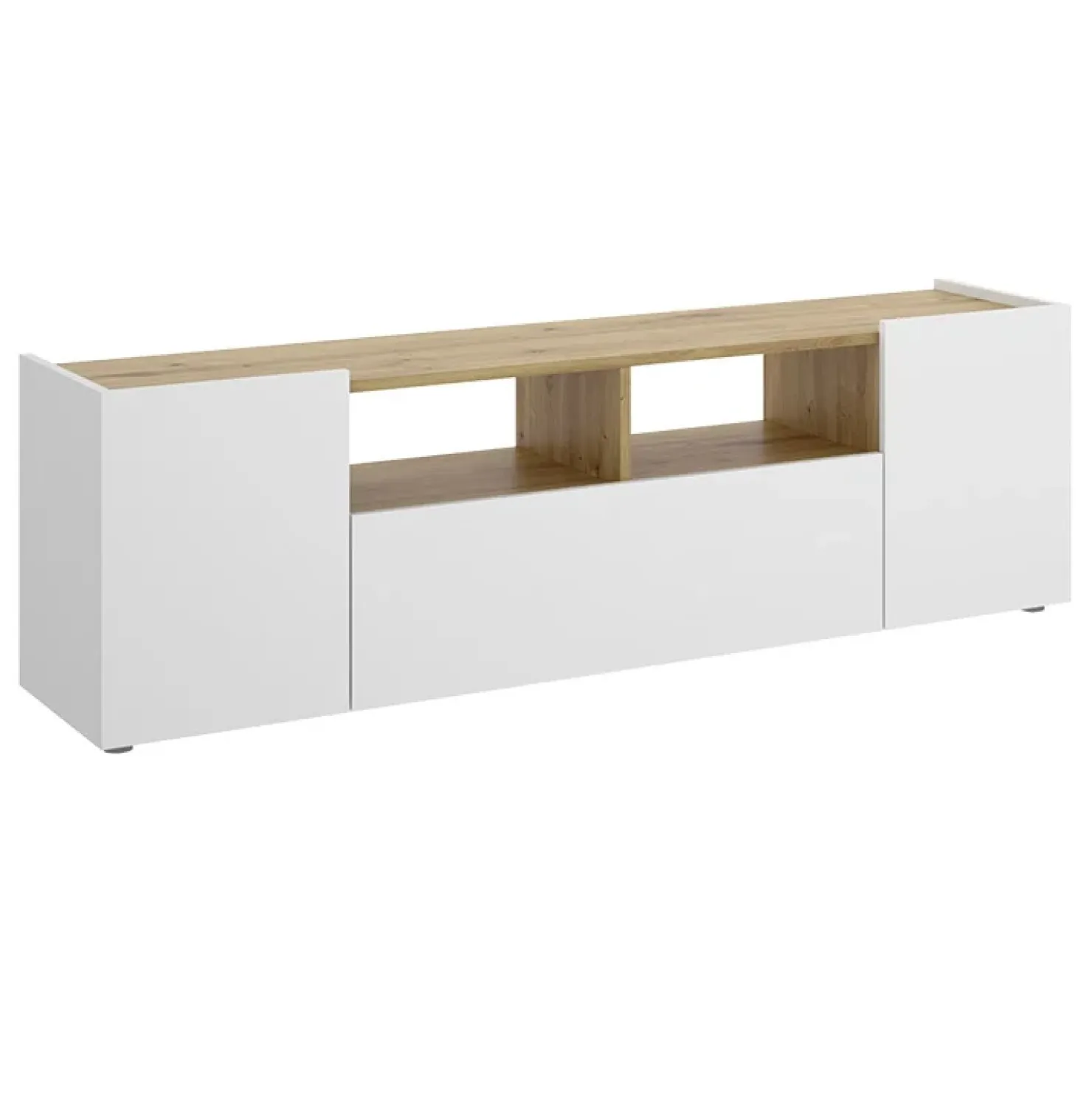 Garnero Arredamenti Mobile porta TV 142x44h cm legno rovere bianco Esteban Clearance