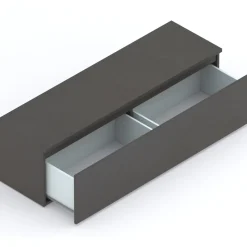 Garnero Arredamenti Mobile porta TV 138x40h cm moderno soggiorno con cassettone ossido nero Elion Outlet