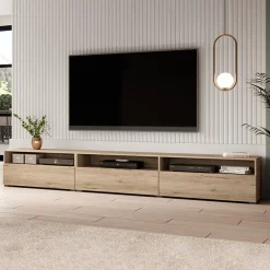Garnero Arredamenti Mobile porta TV 270x42h cm moderno Emotion Gihome® Rovere Clearance