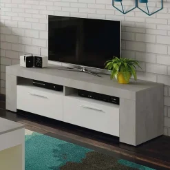 Garnero Arredamenti Mobile porta TV 120x40h cm moderno bianco cemento Zante Online