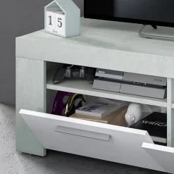 Garnero Arredamenti Mobile porta TV 120x40h cm moderno bianco cemento Zante Online