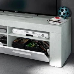 Garnero Arredamenti Mobile porta TV 120x40h cm moderno bianco cemento Zante Online
