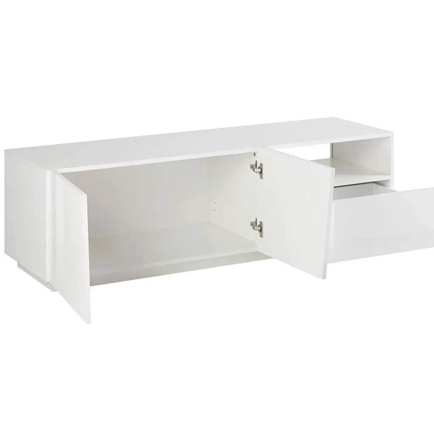 Garnero Arredamenti Mobile porta TV 150x46h cm moderno Candia Gihome® Bianco Lucido