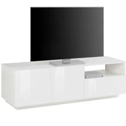 Garnero Arredamenti Mobile porta TV 150x46h cm moderno Candia Gihome® Bianco Lucido