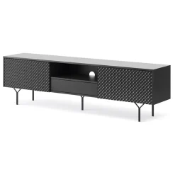Garnero Arredamenti Mobile porta TV 180x51h cm moderno antracite frassinato nero Parigi New