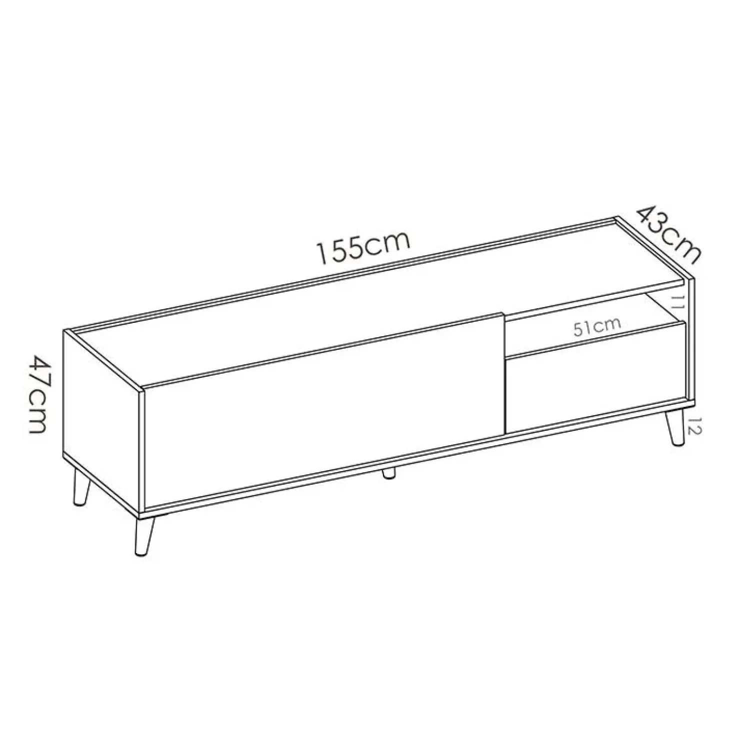 Garnero Arredamenti Mobile porta TV 155x47h cm moderno rovere grigio bianco petrolio Dominic Sale