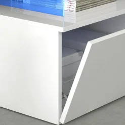 Garnero Arredamenti Mobile porta TV 150x43h cm moderno bianco lucido Lumina Clearance