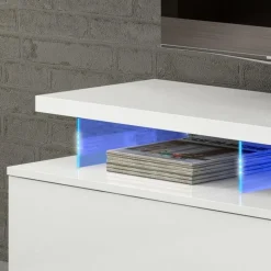 Garnero Arredamenti Mobile porta TV 150x43h cm moderno bianco lucido Lumina Clearance