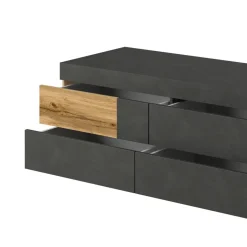 Garnero Arredamenti Mobile porta TV 206x54h cm moderno soggiorno antracite rovere Bahama Antracite - Rovere Rustico Discount