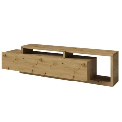 Garnero Arredamenti Mobile porta TV 219x52h cm moderno soggiorno nodoso Megan Gihome® Rovere Outlet