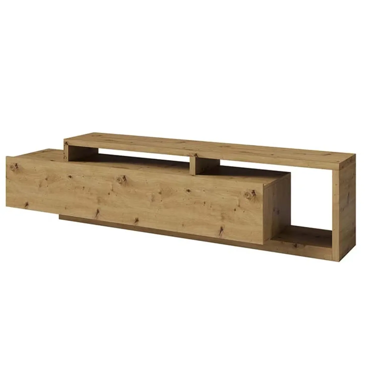 Garnero Arredamenti Mobile porta TV 219x52h cm moderno soggiorno nodoso Megan Gihome® Rovere Outlet