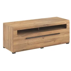 Garnero Arredamenti Mobile porta TV 140x52h cm moderna 1 cassetto rovere nero Maiorca Sale