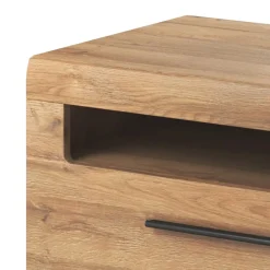 Garnero Arredamenti Mobile porta TV 140x52h cm moderna 1 cassetto rovere nero Maiorca Sale