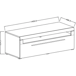 Garnero Arredamenti Mobile porta TV 140x52h cm moderna 1 cassetto rovere nero Maiorca Sale