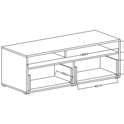 Garnero Arredamenti Mobile porta TV 140x52h cm moderna 1 cassetto rovere nero Maiorca Sale