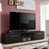 Garnero Arredamenti Mobile porta TV 180x35h cm moderno wengè Tokio Gihome® Discount