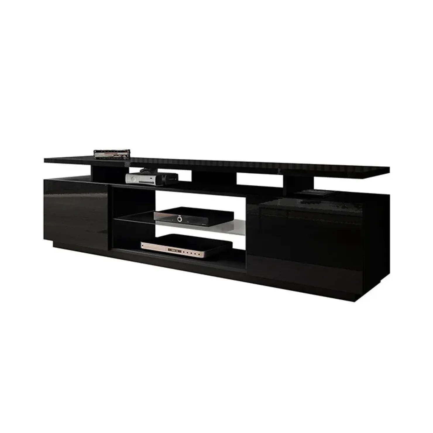 Garnero Arredamenti Mobile porta TV 180x56h cm Blackburn Nero Lucido Clearance
