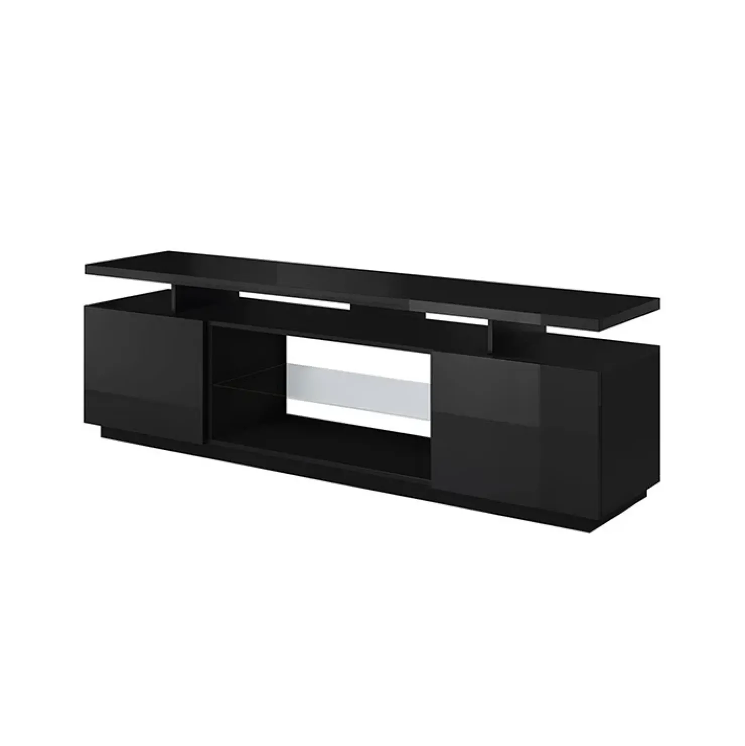 Garnero Arredamenti Mobile porta TV 180x56h cm Blackburn Nero Lucido Clearance