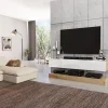 Garnero Arredamenti Mobile porta TV 138x70h cm rovere bianco lucido Bolivar Discount
