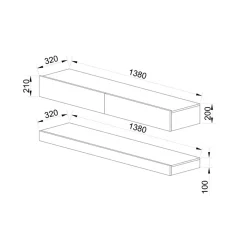 Garnero Arredamenti Mobile porta TV 138x70h cm rovere bianco lucido Bolivar Discount