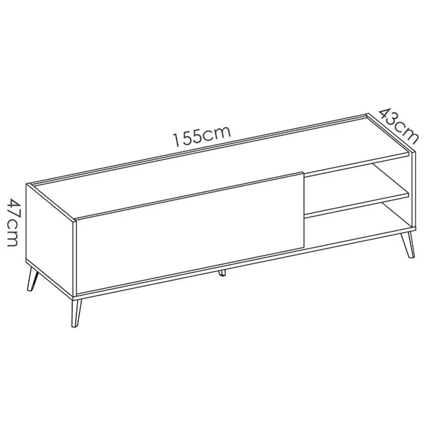 Garnero Arredamenti Mobile porta TV 155x47h cm soggiorno rovere grafite Elmer Rovere - Grafite Discount