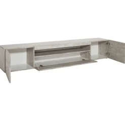 Garnero Arredamenti Mobile porta TV 200x37h cm soggiorno Light Big Gihome® Cemento Outlet