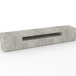 Garnero Arredamenti Mobile porta TV 200x37h cm soggiorno Light Big Gihome® Cemento Outlet