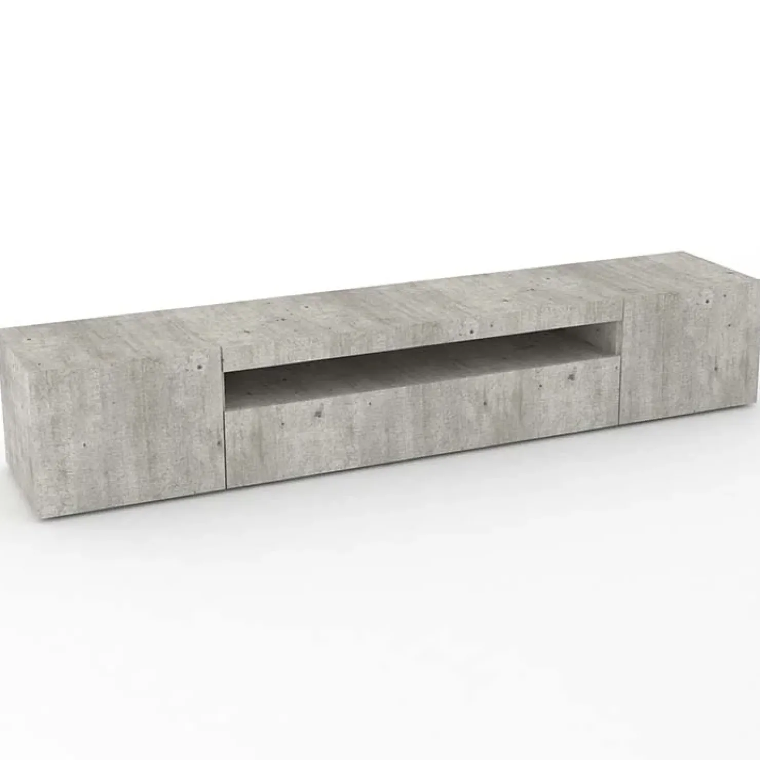 Garnero Arredamenti Mobile porta TV 200x37h cm soggiorno Light Big Gihome® Cemento Outlet