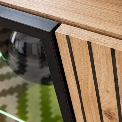 Garnero Arredamenti Mobile porta TV 160x52h cm soggiorno noce con stampa nera Mendes Clearance