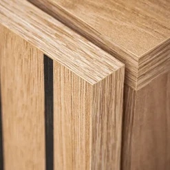 Garnero Arredamenti Mobile porta TV 160x52h cm soggiorno noce con stampa nera Mendes Clearance