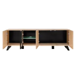 Garnero Arredamenti Mobile porta TV 160x52h cm soggiorno noce con stampa nera Mendes Clearance