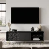 Garnero Arredamenti Mobile porta TV 180x58h cm soggiorno nero oro Osaka Clearance