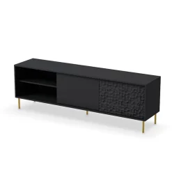 Garnero Arredamenti Mobile porta TV 180x58h cm soggiorno nero oro Osaka Clearance