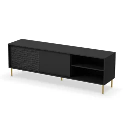 Garnero Arredamenti Mobile porta TV 180x58h cm soggiorno nero oro Osaka Clearance