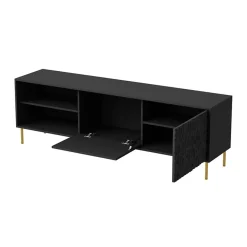 Garnero Arredamenti Mobile porta TV 180x58h cm soggiorno nero oro Osaka Clearance
