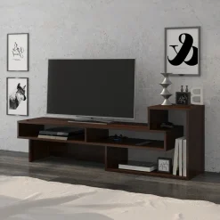 Garnero Arredamenti Mobile porta TV 146x49h cm soggiorno rovere scuro Helen Wengè New