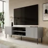 Garnero Arredamenti Mobile porta TV 180x57h cm soggiorno grigio chiaro nero Cadice Discount