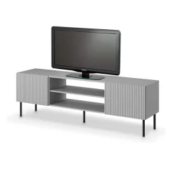 Garnero Arredamenti Mobile porta TV 180x57h cm soggiorno grigio chiaro nero Cadice Discount