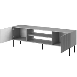 Garnero Arredamenti Mobile porta TV 180x57h cm soggiorno grigio chiaro nero Cadice Discount